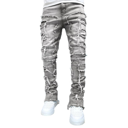 Effen Kleur Versleten Jeans