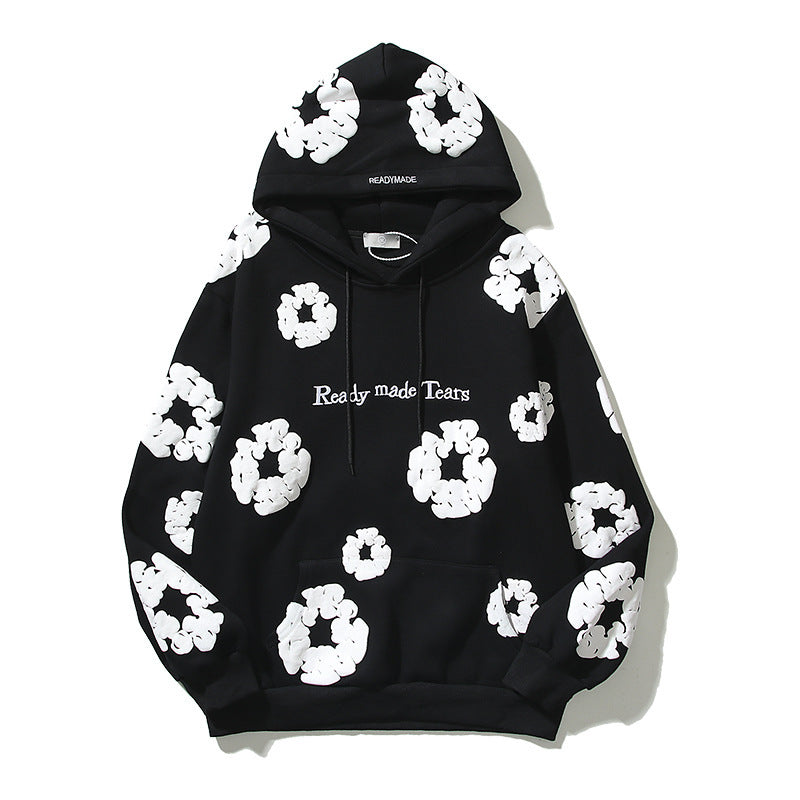 Pure Cotton Coat Three-dimensional Foam Kapok Printed Hoodie