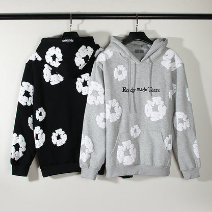 Pure Cotton Coat Three-dimensional Foam Kapok Printed Hoodie