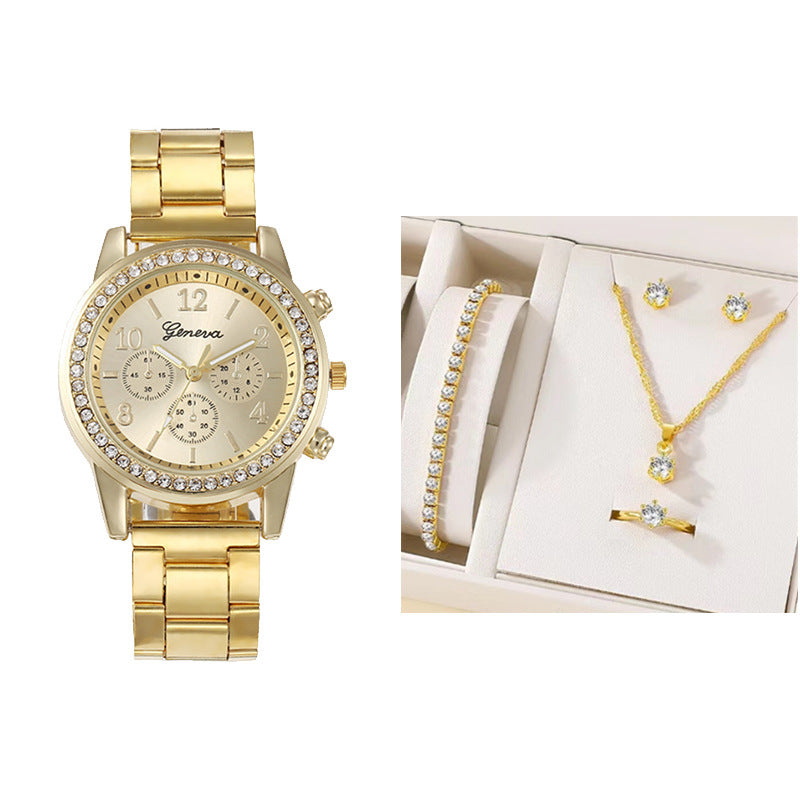 Dames Horloge Set met Diamanten details