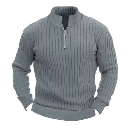 Casual pullover voor mannen met opstaande kraag en lange mouwen.