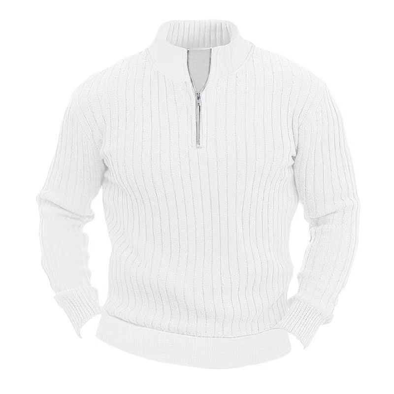 Casual pullover voor mannen met opstaande kraag en lange mouwen.