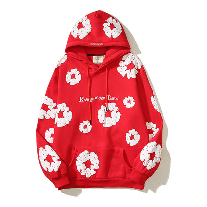 Pure Cotton Coat Three-dimensional Foam Kapok Printed Hoodie