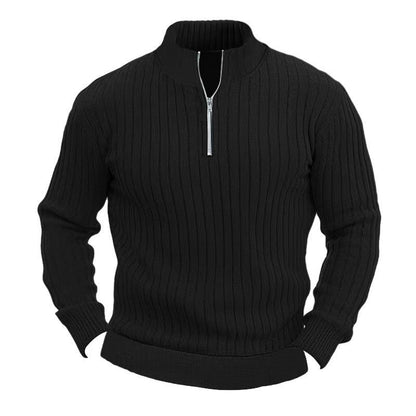 Casual pullover voor mannen met opstaande kraag en lange mouwen.