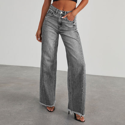 High Waist Denim Flair Pants