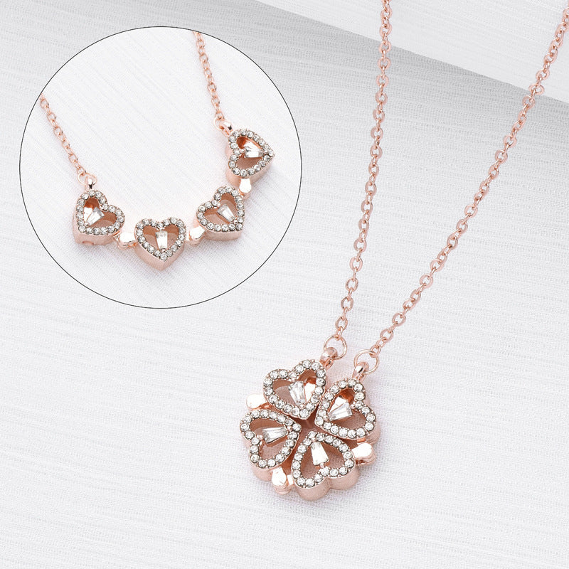 Hartvormige Diamanten Ketting Voor Dames