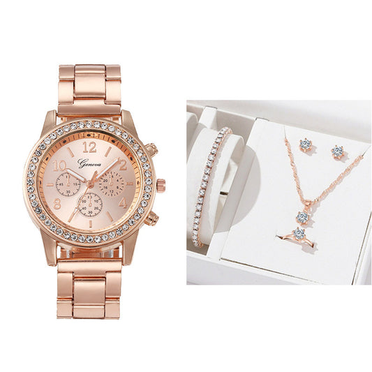 Dames Horloge Set met Diamanten details