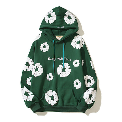 Pure Cotton Coat Three-dimensional Foam Kapok Printed Hoodie