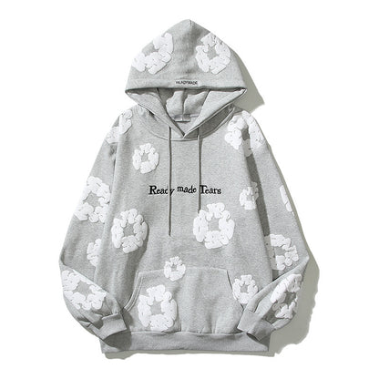 Pure Cotton Coat Three-dimensional Foam Kapok Printed Hoodie