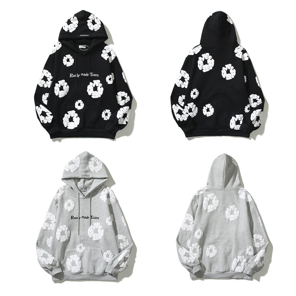 Pure Cotton Coat Three-dimensional Foam Kapok Printed Hoodie