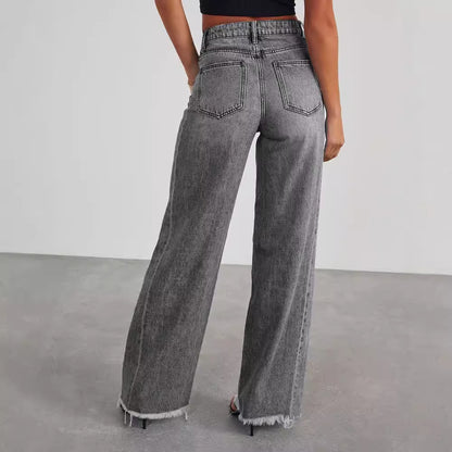 High Waist Denim Flair Pants